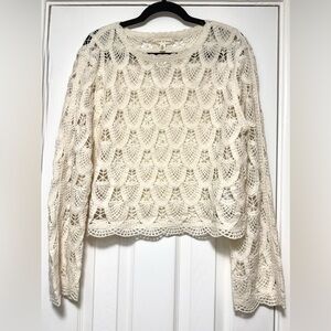 Flint & Moss Cream Crochet Sweater